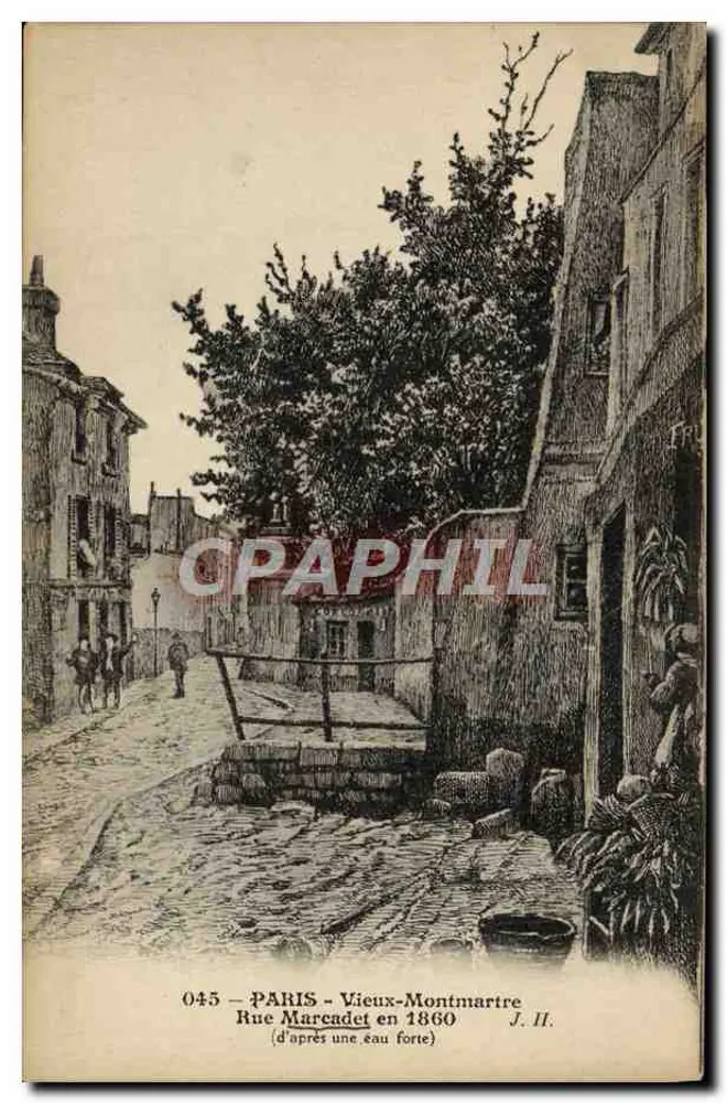Paris - Alt-Montmartre — Rue Marcadet im Jahr 1860 — J. II. — n° 045 - Vorderseite