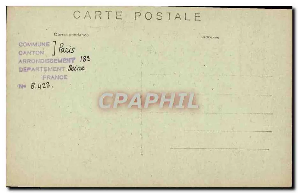 Alt-Montmartre — Rue St-André im Jahr 1850 — J. H. (Verlag) - Rückseite