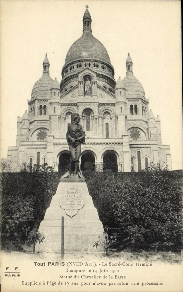 O Sacré-Cœur de Montmartre — Estátua do Cavaleiro da Barre — F. F. Paris - Frente