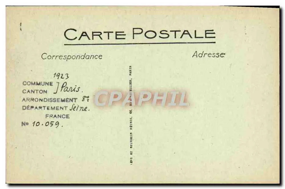 Paris — A Rotunda do Parc Monceau — LL. n° 249 - Verso