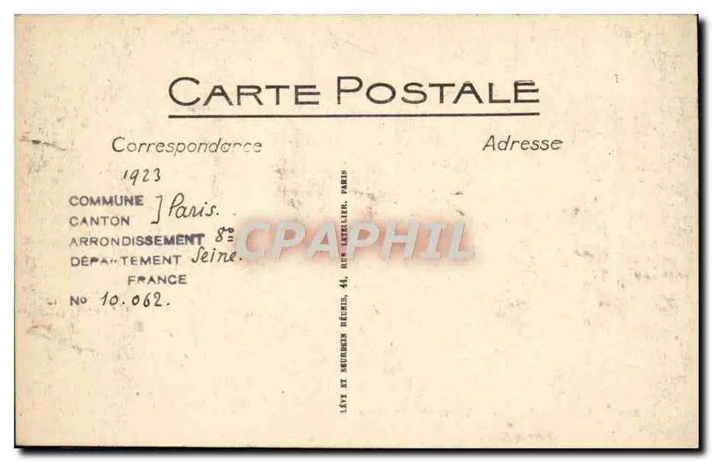 Paris (Cidade) — A Entrada do Parc Monceau — LL - Verso