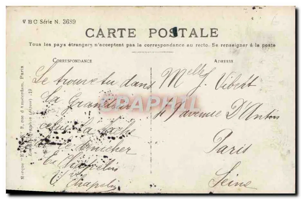 Jovem homem em traje de festa — com buquê de rosas — editor VBC Série N. 3689 - Verso