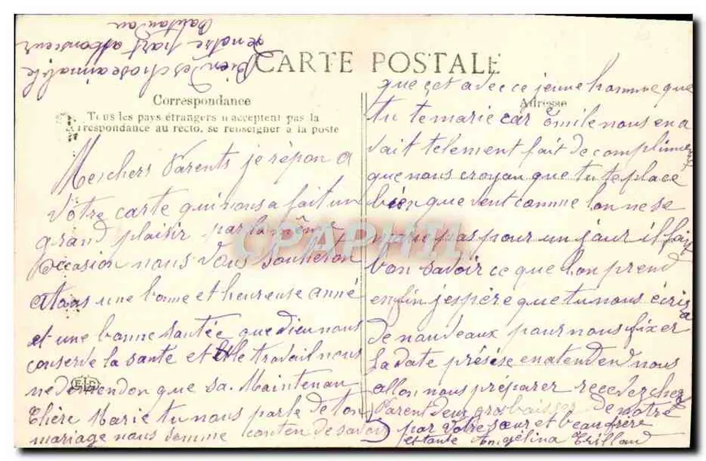 Lächelnde junge Frau mit Rosenstrauß — Frohe Neujahr — Verlag E.P.D., Nr. 9012 - Rückseite