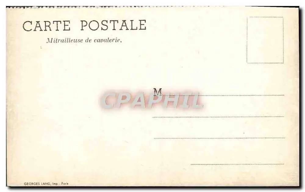 Mitralheiro de cavalaria — Georges Lang, Paris - Verso