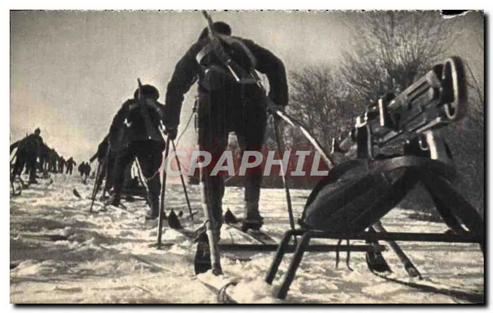 Ski-Kampf — Soldaten in Formation — Georges Lang, Paris - Vorderseite