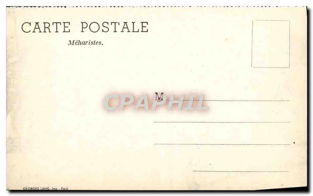 Méharistas — Editor Georges Lang, Paris — número de série não visível - Verso