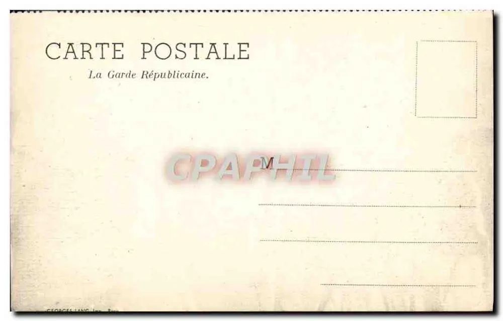 Cerimônia militar — Guarda Republicana — Georges Ling, Paris - Verso