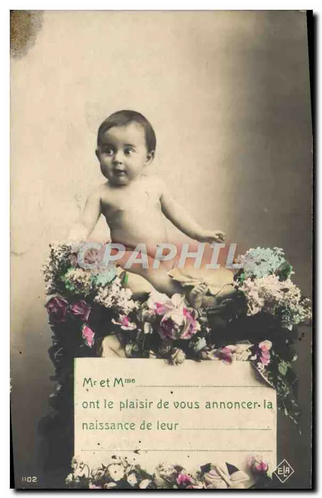 Recém-nascido — anúncio de nascimento — Editor ELA, n°1102 - Frente