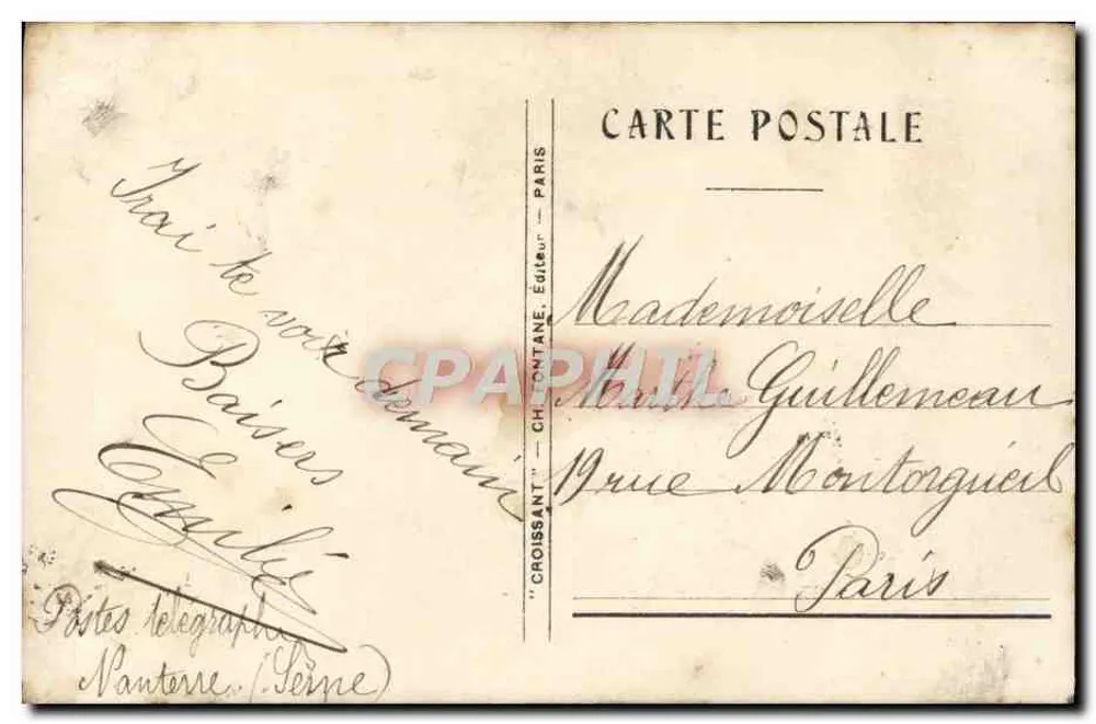 Aves e flores — Ninho com ovos — Editor 'Le Croissant', Paris - Verso