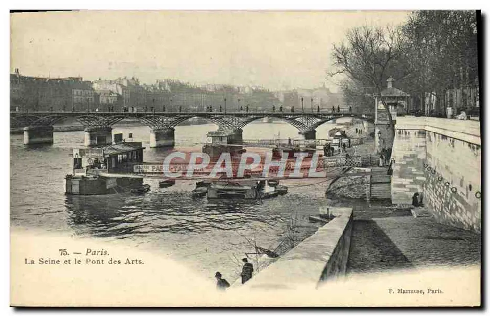 Paris — Die Seine und der Pont des Arts — P. Marmouse, Paris. - Vorderseite