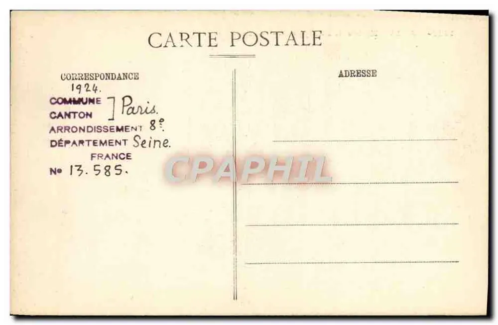 Paris - Igreja de São Filipe do Roulé — n° de série 141 - Verso