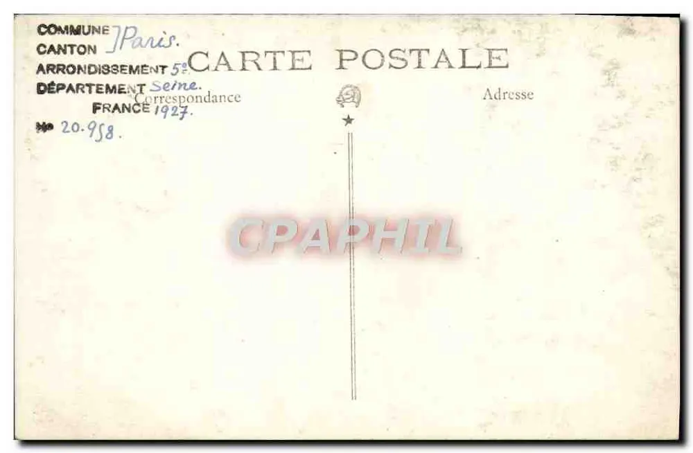 Vista da rue de Varenne em Paris — editor anônimo, n° 20.958 - Verso