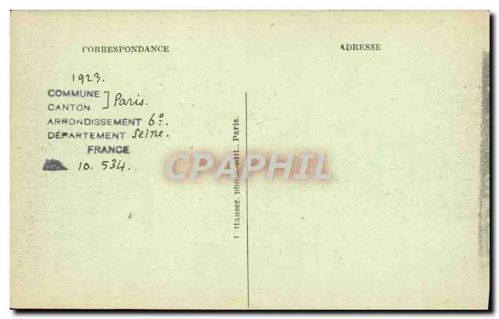 Paris (6e) — Antigo Seminário de St-Sulpice — Socorro de guerra para refugiados — J. II. - Verso