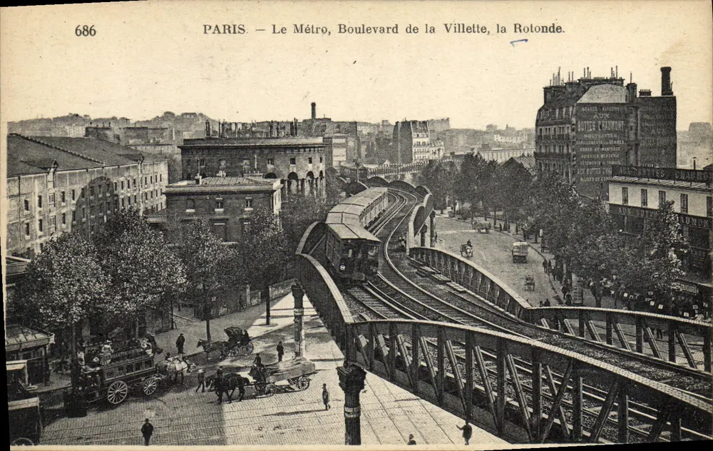 Paris — Der Metro, Boulevard de la Villette, die Rotonde — Néelrodein Frères, Imp. Paris-Cobrel, n° 686 - Vorderseite
