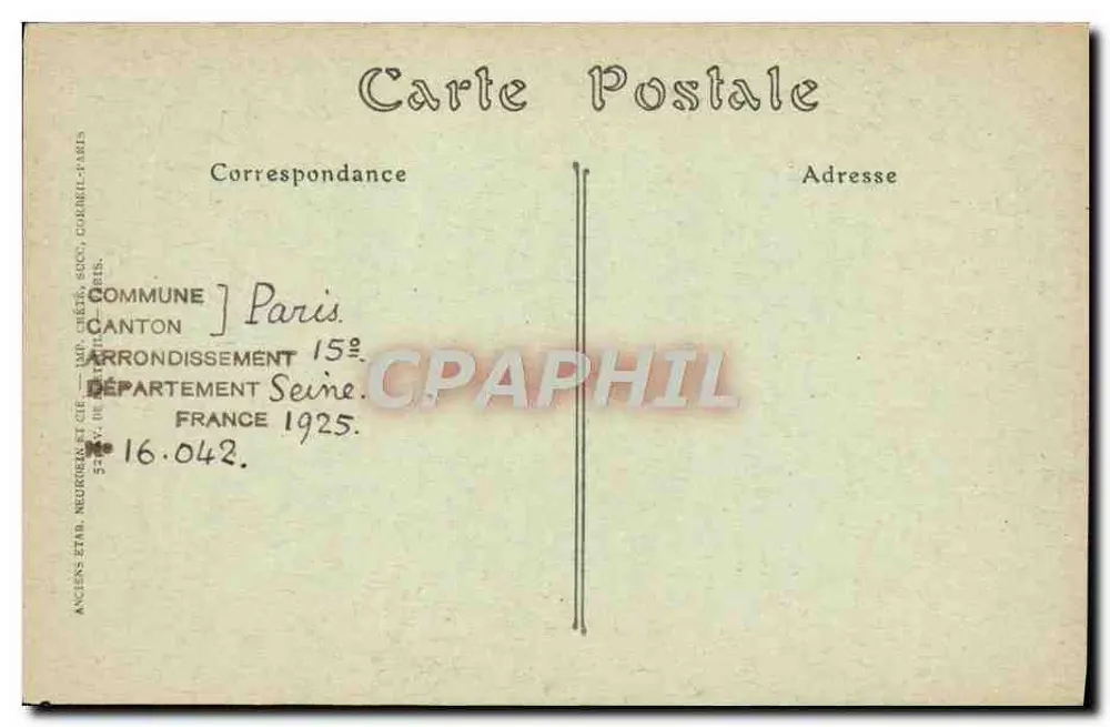 Paris — A Igreja de São Cristóvão — J. Hot. n°1104 - Verso