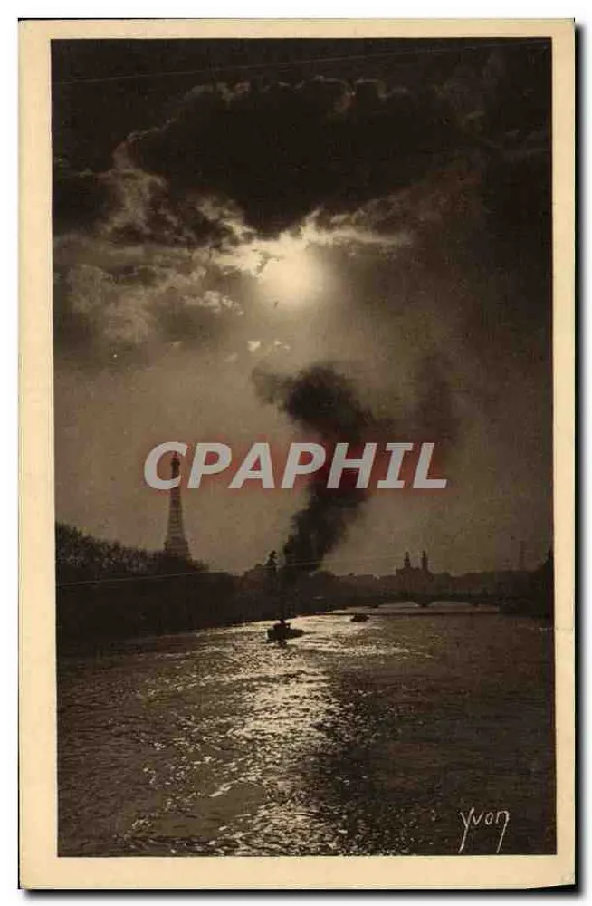 Paris. En Flânant — Clair de lune sur la Seine — Édition d'Art YVON, Paris - Frente