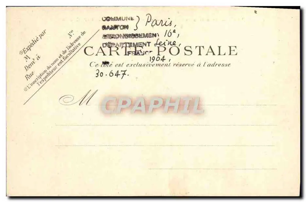 Paris — Der Bois de Boulogne — La Porte Dauphine — P.P.C. Paris - Rückseite