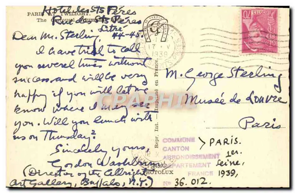 Paris ao Crepúsculo — O Arco do Triunfo do Carrousel — G. Fani - Verso