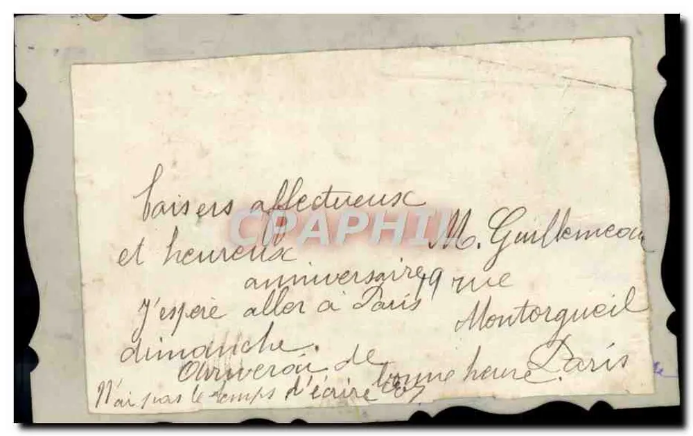 Geburtstag — Erinnerungen an Glück — unbekannter Verlag, Seriennummer nicht sichtbar - Rückseite