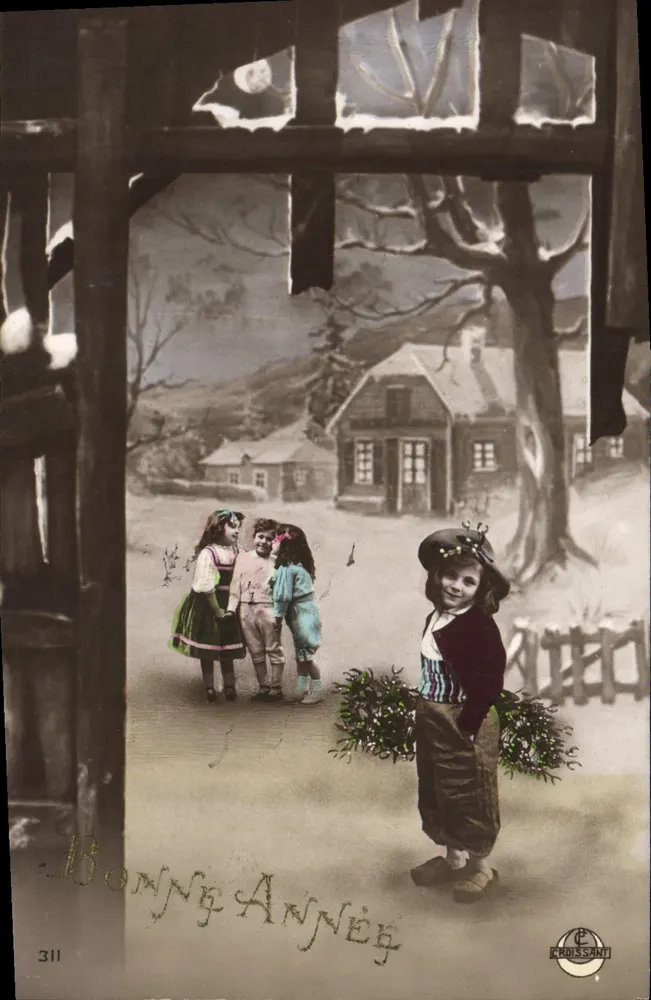 Kinder, die in einem Winterlandschaft spielen — Croissant, n°311 - Vorderseite