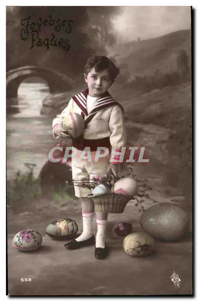 Kind in Seemanns-Outfit — Ostern — Jovèluses Paques, n° 658 - Vorderseite