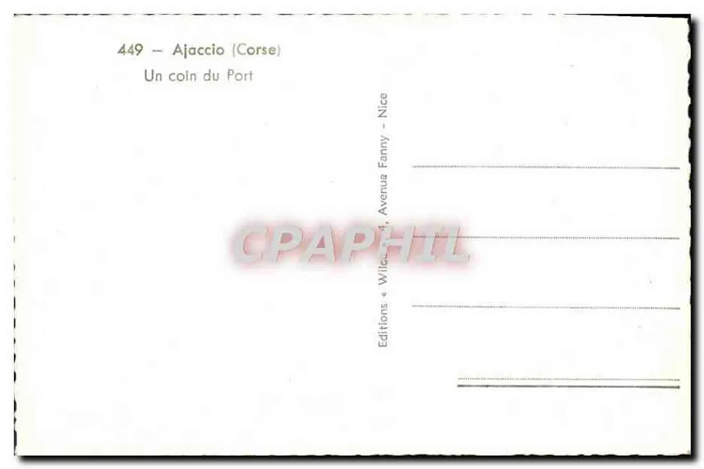 Ajaccio (Córcega) — Un rincón del Puerto — Ediciones « Wilde » - Reverso