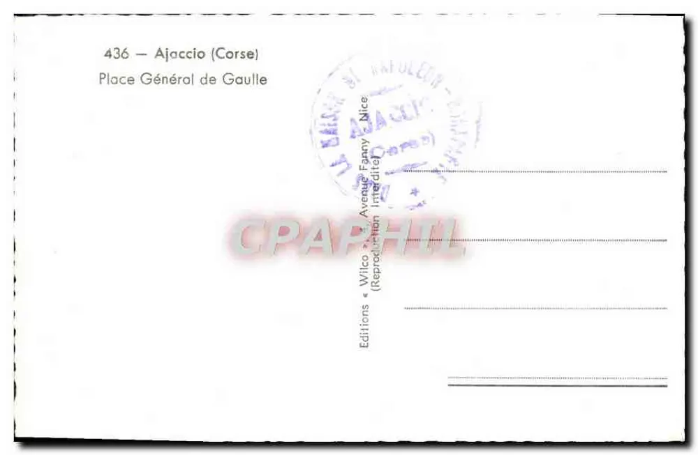 Place Général de Gaulle — Ajaccio (Córsega) — Edições Fanny - Verso