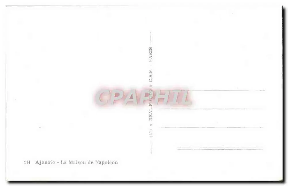 Ajaccio - A Casa de Napoleão — n° 114 - Verso