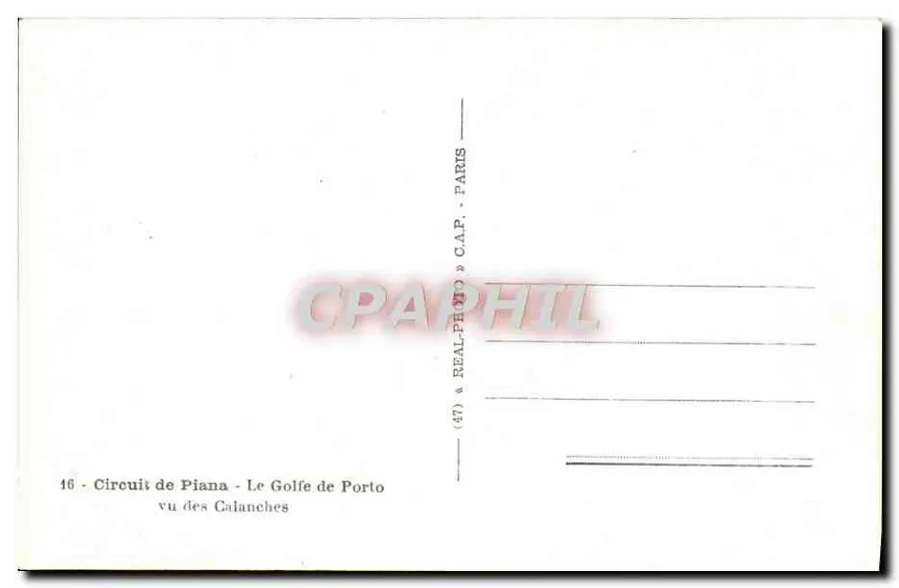 Circuit de Piana - Der Golf von Porto von den Calanches aus gesehen — C.A.P. Paris - Rückseite