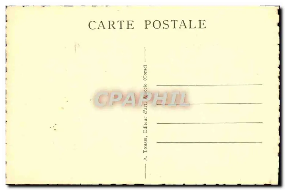 Porto (Córsega) — vista panorâmica com grande árvore em primeiro plano — A. Tomasi, Macaccio (Córsega) - Verso