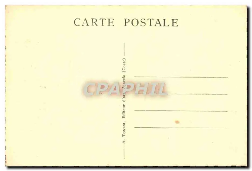 Nonza (Corsica) — uitzicht op de weg en het dorp op de klif — A. Tomasi, uitgever van akten Ajaccio (Corsica), n° 1056 - Achterkant