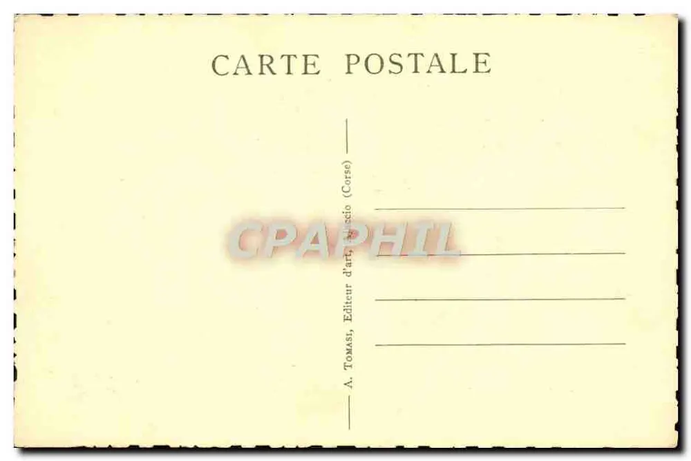 Ajaccio (Córsega) — vista panorâmica sobre o mar — A. Tomasti, editor de arte, Ajaccio (Córsega), n° 1037 - Verso
