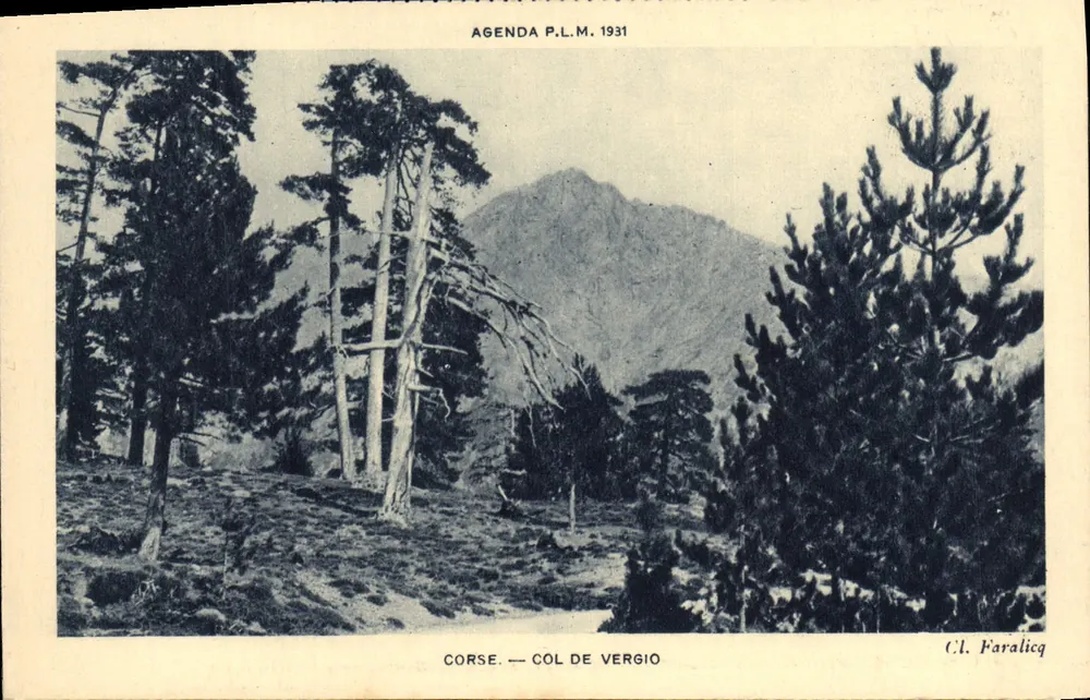 Korsika — Col de Vergio — Agenda P.L.M. 1931 - Vorderseite