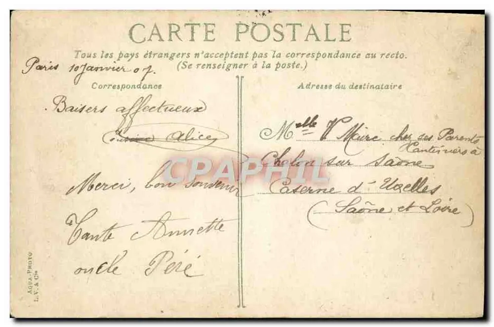 Le Marais au 17e siècle — Hôtel Chabos, Paris — éditeur J.B. L. V. 204 - Rückseite