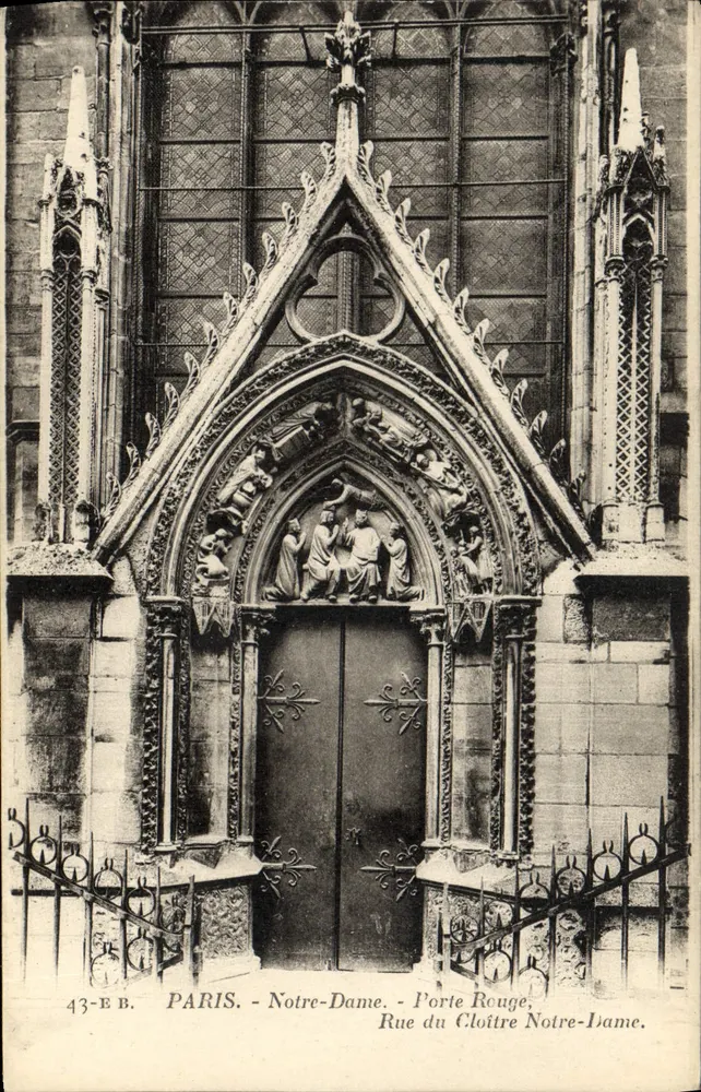 Paris - Notre-Dame - Porte Rouge, Rue du Cloître Notre-Dame - Frente