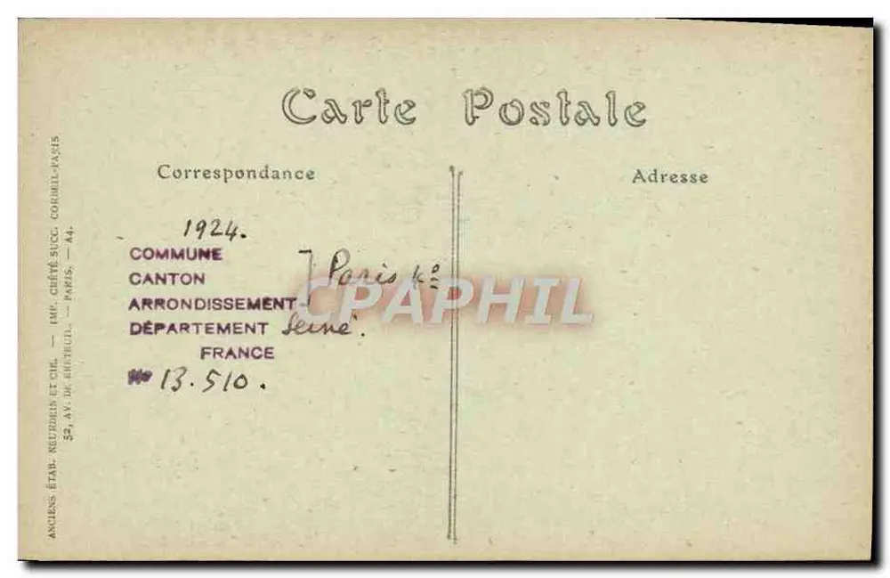 Paris — Notre-Dame — As Torres — Série III — 117-E.B. — IND Phot. - Verso