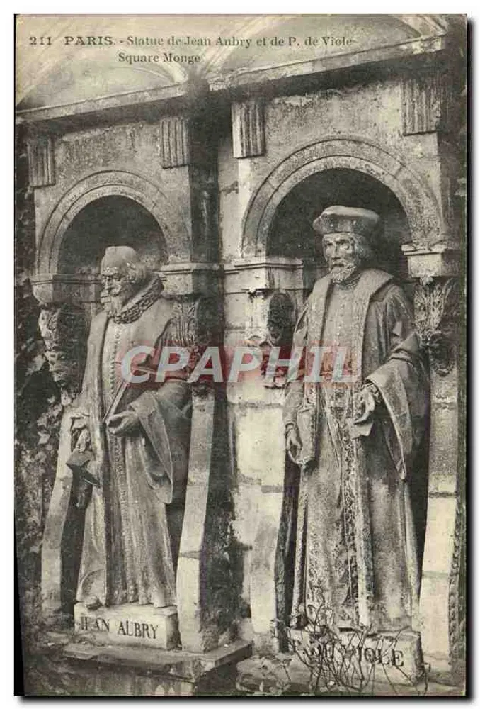 Paris - Statue de Jean Anbry et de P. de Viole à Square Monge — éditeur imprimeur non visible, n° de série 211 - Vorderseite