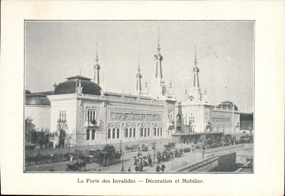 La Porte des Invalides — Dekoration und Möbel — Weltausstellung 1900 - Vorderseite