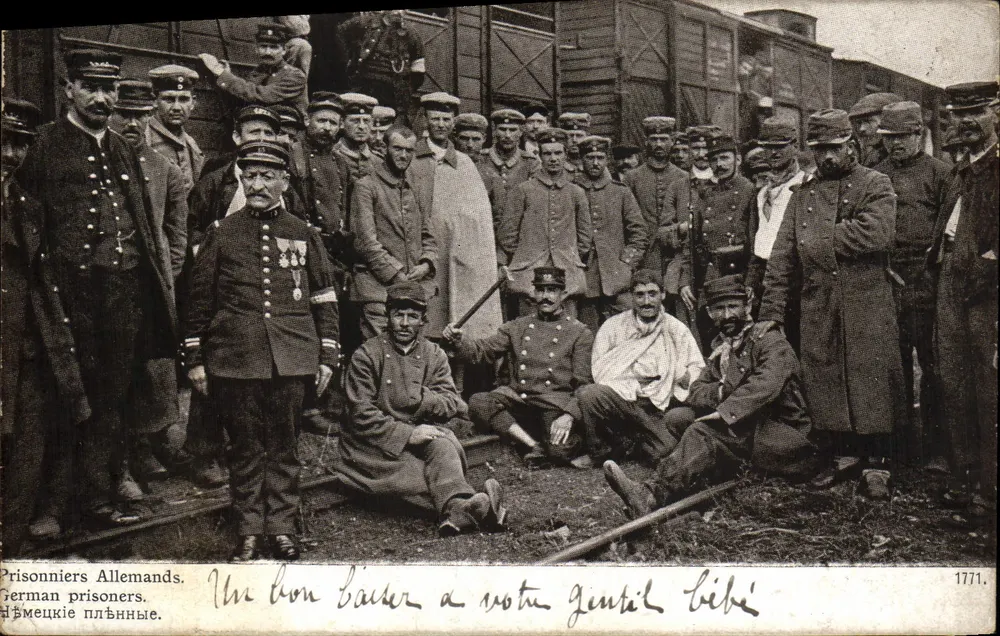 Prigionieri tedeschi — Stazione di Montelímar — Edizione patriottica 1914, n° 1771 - Recto
