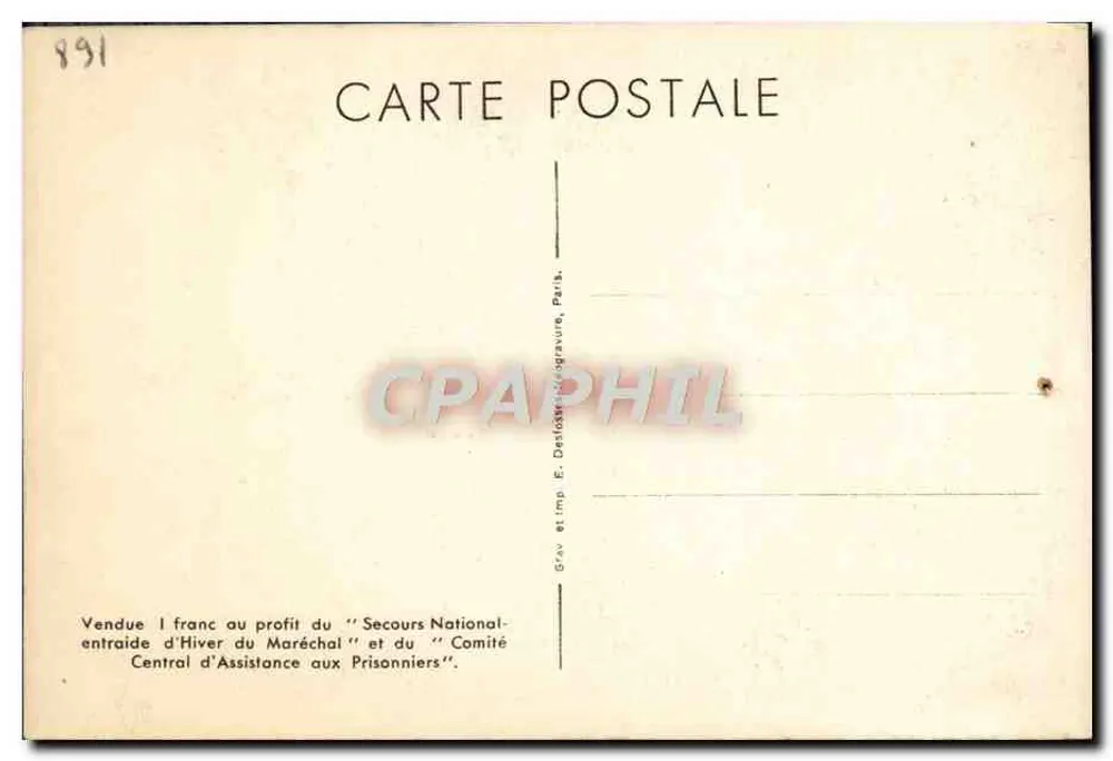 Philippe Pétain — « Ich gebe der Französischen Republik meine Person. » — E. Delatour, Paris, Nr. V.2002 - Rückseite