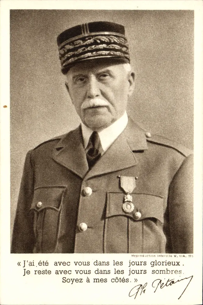 Philippe Pétain — Militärporträt — Reproduktion verboten V. UA. 115 - Vorderseite