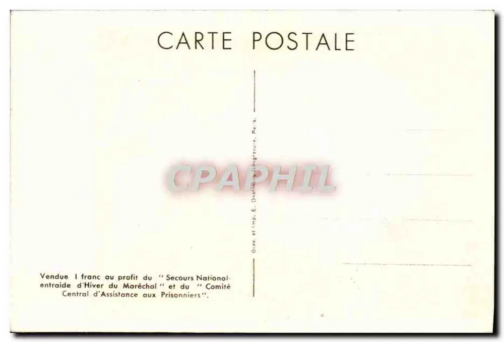Philippe Pétain — Militärporträt — Reproduktion verboten V. UA. 115 - Rückseite