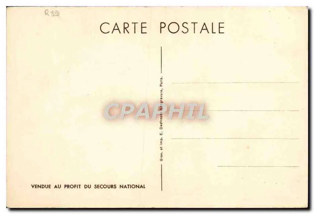 Philippe Pétain — « J'ai été avec vous dans les jours glorieux... » — Gravur E. Dainossé, Paris - Rückseite