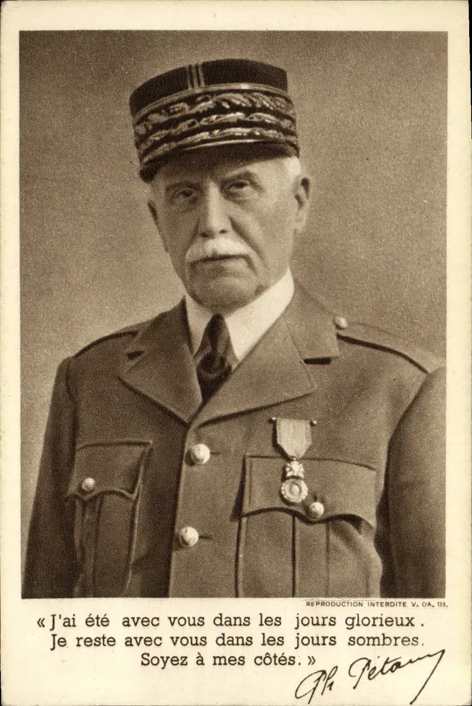 General Philippe Pétain — Militärporträt — Ph. Pétain, V. OA, 115 - Vorderseite