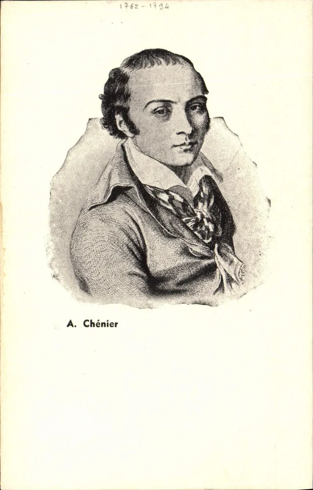 A. Chénier — retrato gravado — sem editor ou número de série visível - Frente
