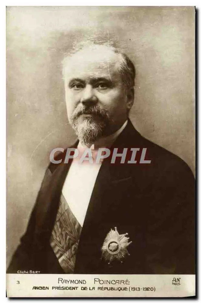 Raymond Poincaré — Ehemaliger Präsident der Republik (1913-1920) — Foto Bert, Paris - Vorderseite
