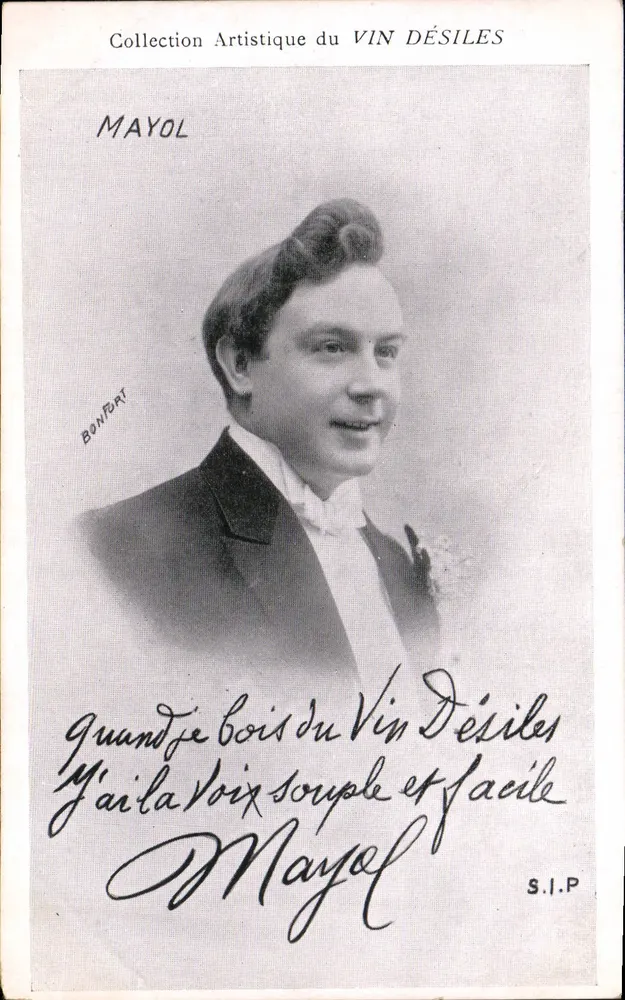 Mayol — Portrait — Künstlerische Sammlung VIN DÉSILES - Vorderseite