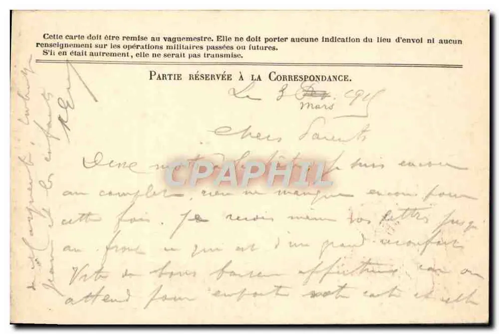 Correspondência das Forças da República — Carta em franquia — Mod. A — Impr. NAT. - Verso