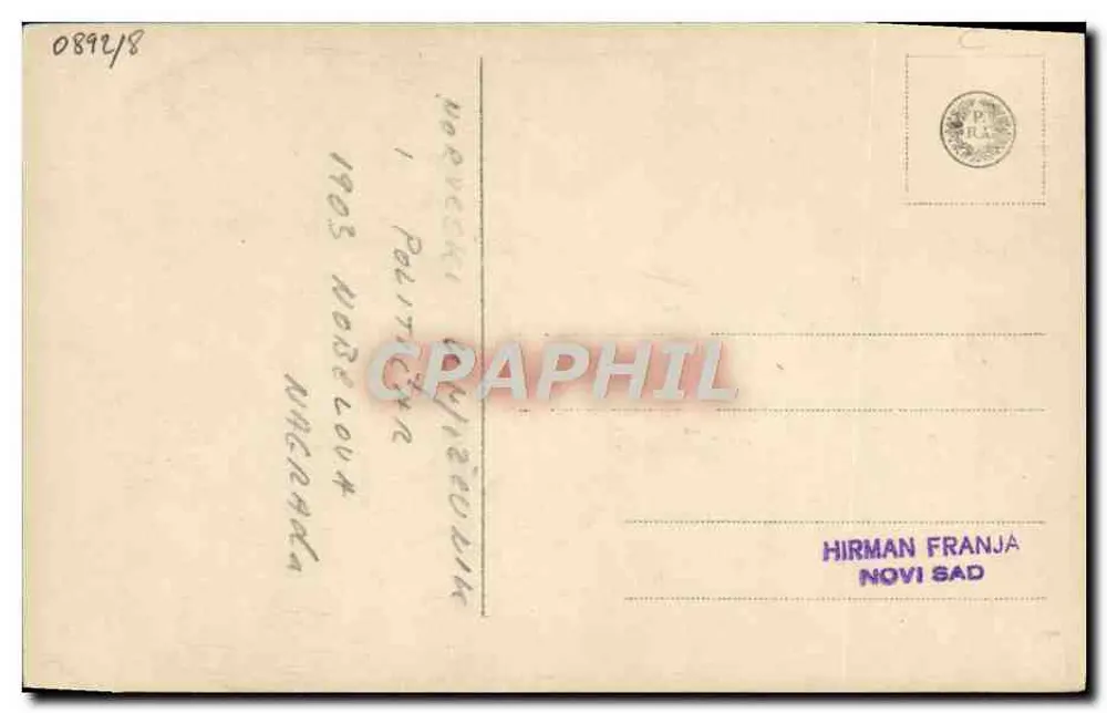 Porträt eines älteren Mannes — Verlag HIRMAN FRANJA, Novi Sad - Rückseite