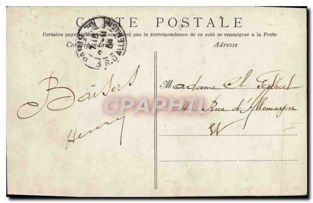 Retrato de L. L. D'humérer — Rodenbach — Luxemburgo — editor RR - Verso